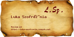 Luka Szofrónia névjegykártya